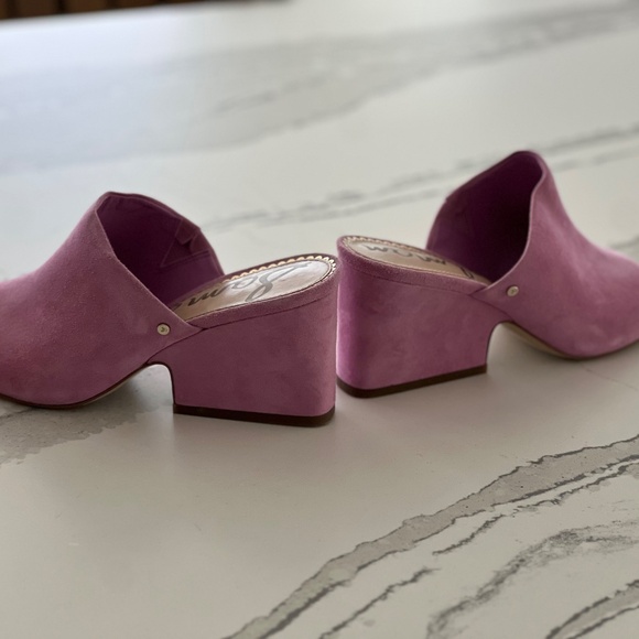 Sam Edelman Suede Heels-  Soft lilac Sz 7.5 - Picture 2 of 8